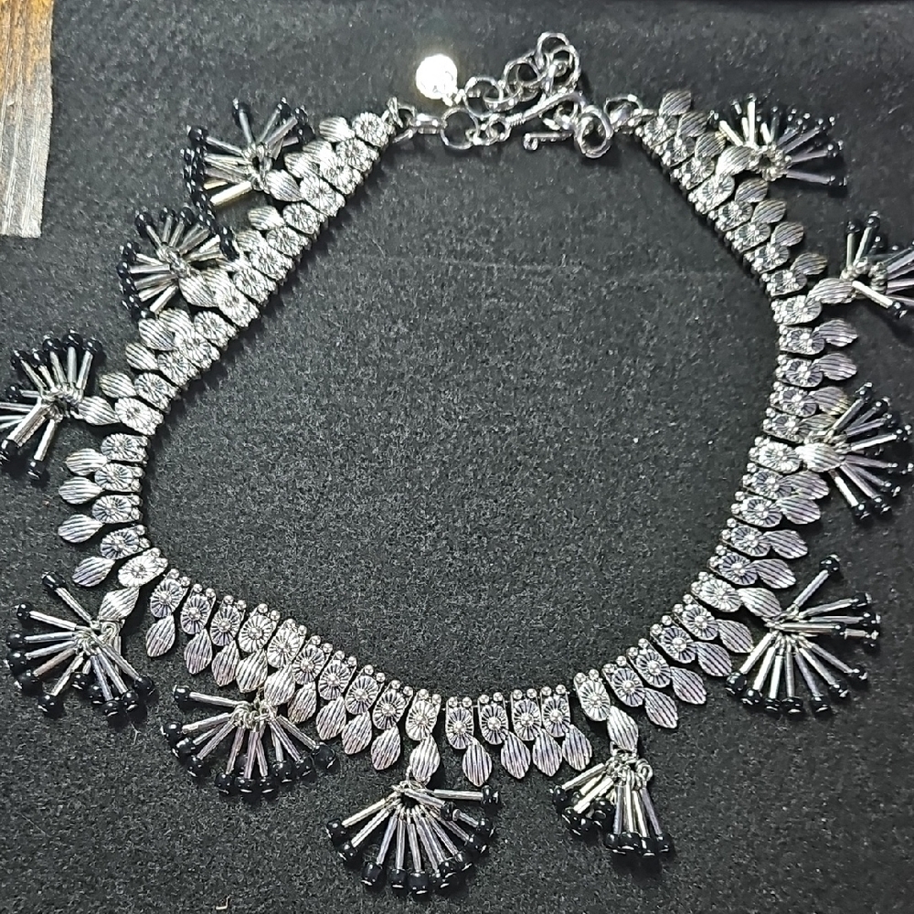 Elegant Two Piece Silver Statement Necklaces - image 6